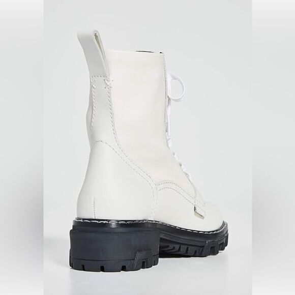 rag & bone Shiloh leather Combat Boot in antique white . 41/11. New - Picture 6 of 16